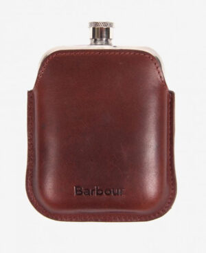 Barbour Waxed Leather Hip Flask Gift Box
